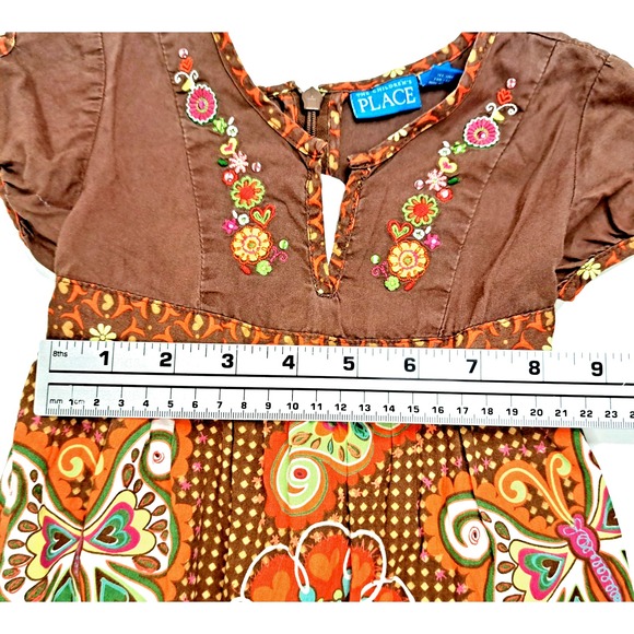 2 Vtg Girls Sz 4 Summer Dresses Children's Place & Counting Daisies Boho Floral - Picture 7 of 15